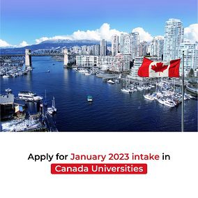 Apply for January 2023 intake for Canada Universities
