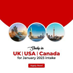 Study in UK, USA, Canada for January 2023 Intake-Apply now