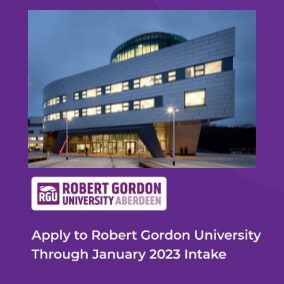 Apply to Rober Gordon University Through January 2023 intake